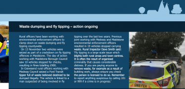 Fly tipping report by Kent Rural Police